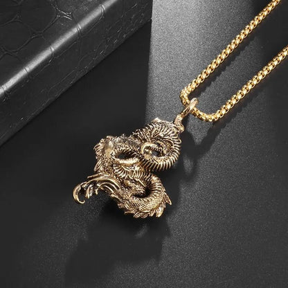 Feng Shui Dragon Good Luck and Fortune Necklace