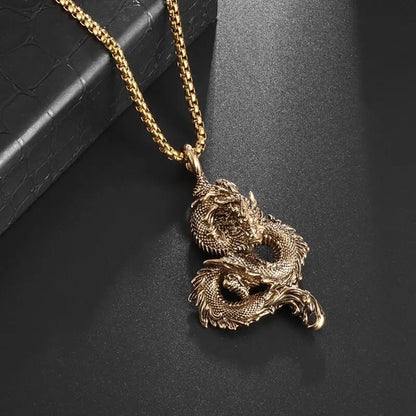 Feng Shui Dragon Good Luck and Fortune Necklace
