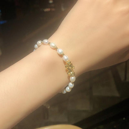 Feng Shui Pixiu Pearl Bracelet