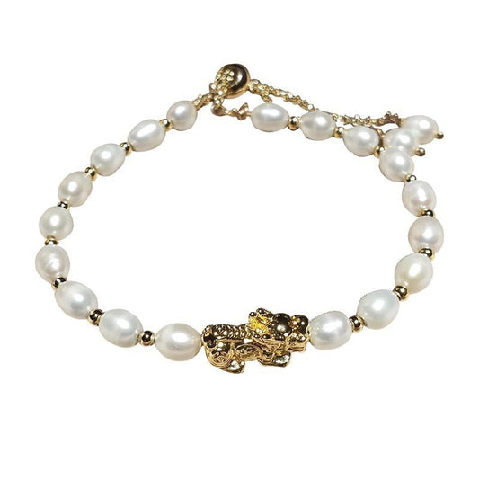Feng Shui Pixiu Pearl Bracelet