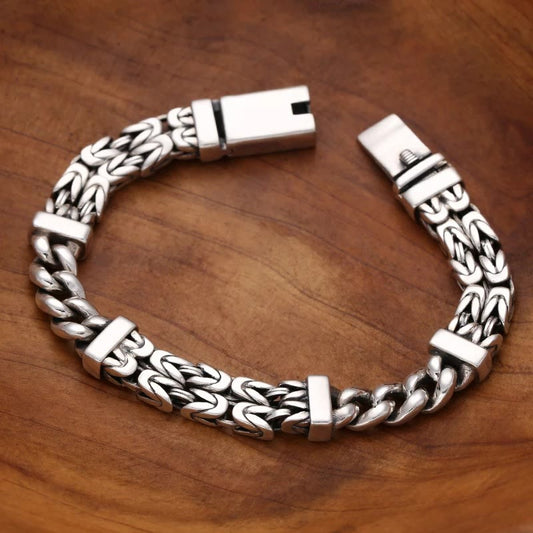 Pulsera de la suerte con diseño de cadena retro de piedras de Buda