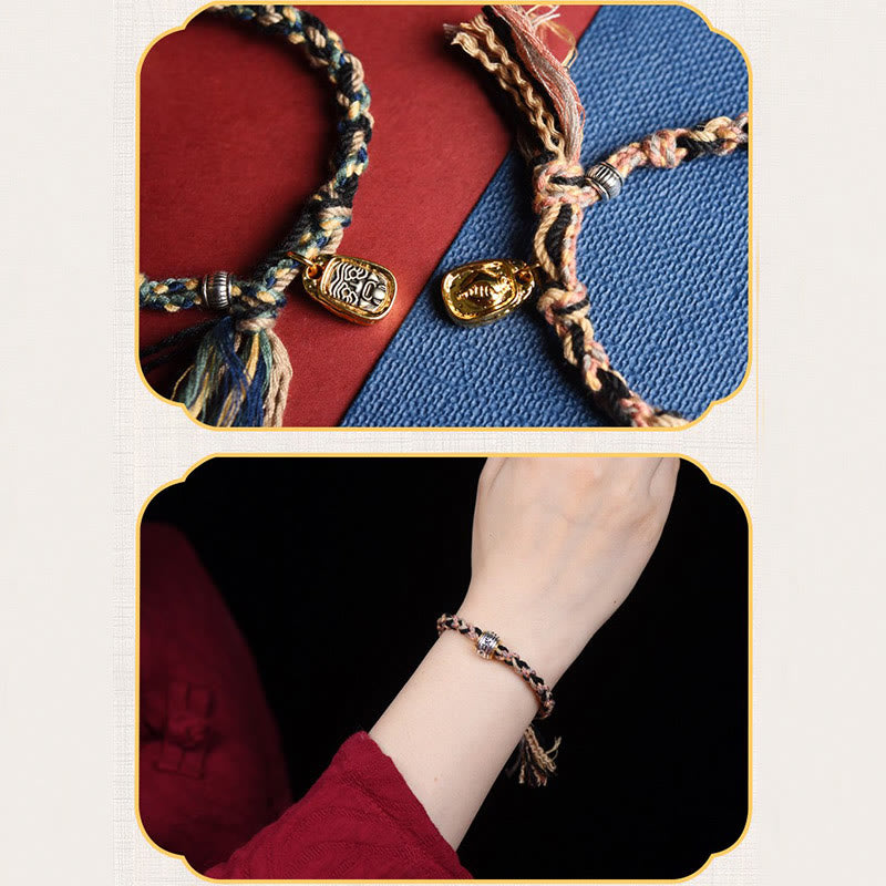 Pulsera hecha a mano con piedras de Buda Zakiram, diosa de la riqueza, Om Mani Padme Hum y la paz. 