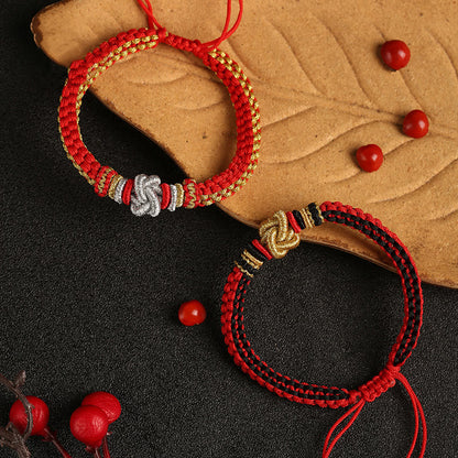 Buddha-Steine, buntes Seil, wahre Liebe, Knoten, Glück, handgefertigtes Armband 
