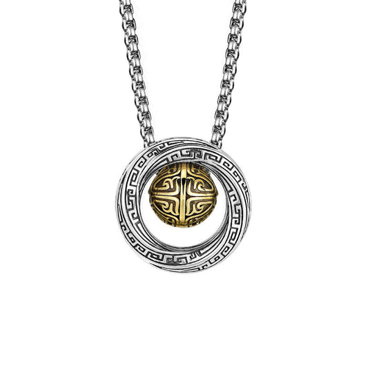 Collar con colgante de cobre con cuentas de la suerte de Mobius y piedras de Buda