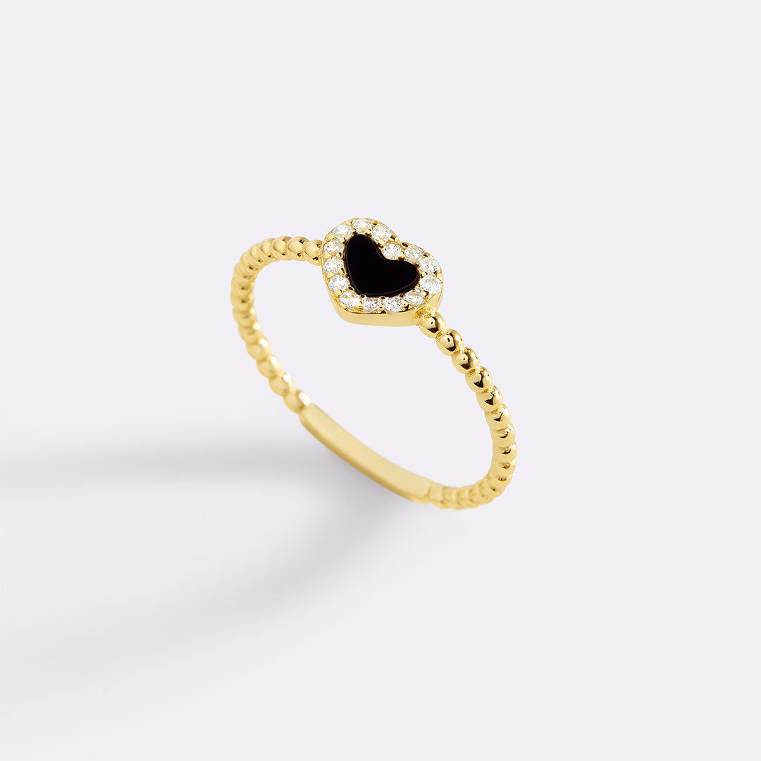Tiny Gemstone Heart Ring