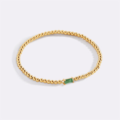 Gold Vermeil Beaded Birthstone Bracelet