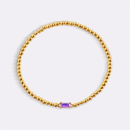 Gold Vermeil Beaded Birthstone Bracelet