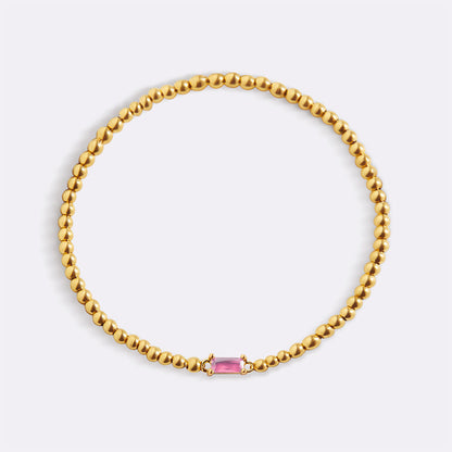 Gold Vermeil Beaded Birthstone Bracelet