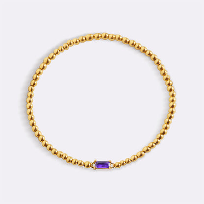 Gold Vermeil Beaded Birthstone Bracelet