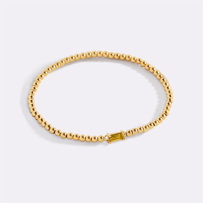 Gold Vermeil Beaded Birthstone Bracelet