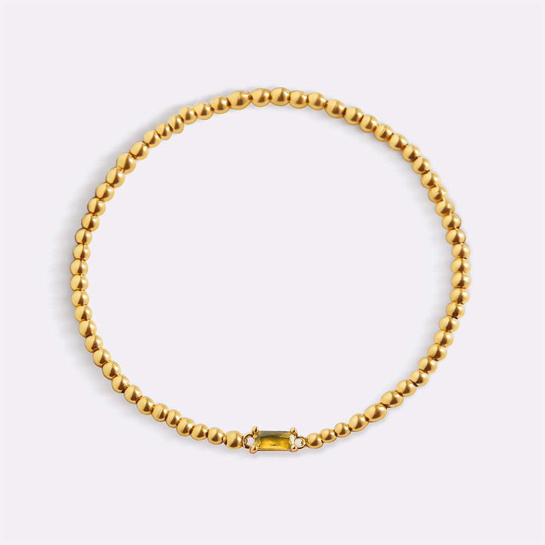 Gold Vermeil Beaded Birthstone Bracelet