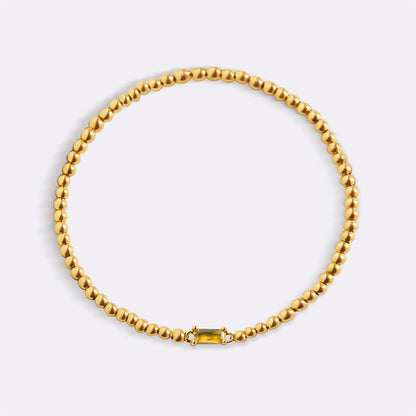 Gold Vermeil Beaded Birthstone Bracelet