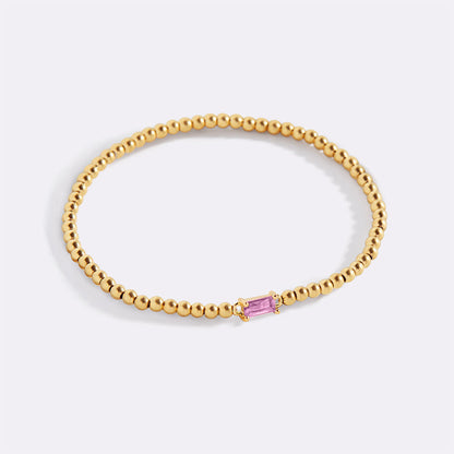 Gold Vermeil Beaded Birthstone Bracelet