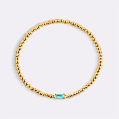 Gold Vermeil Beaded Birthstone Bracelet