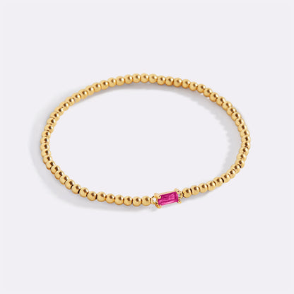 Gold Vermeil Beaded Birthstone Bracelet