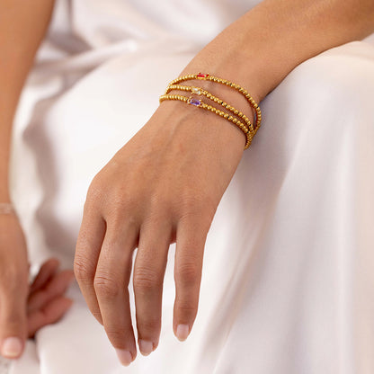 Gold Vermeil Beaded Birthstone Bracelet