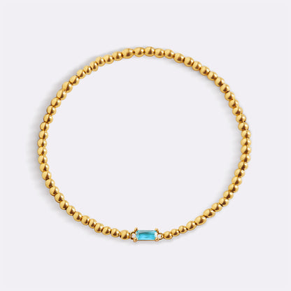 Gold Vermeil Beaded Birthstone Bracelet