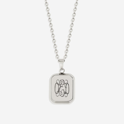 Monogram Portrait Pendant Necklace