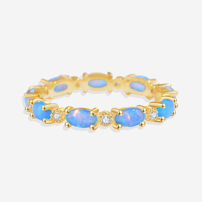 Fire Opal Eternity Band