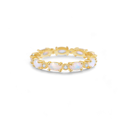 Fire Opal Eternity Band