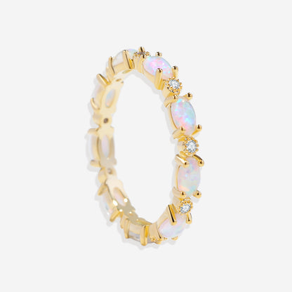 Fire Opal Eternity Band