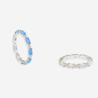 Fire Opal Eternity Band