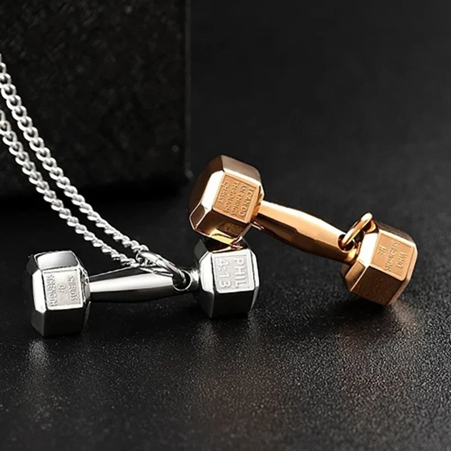 FitCharm Dumbbell Pendant Necklace