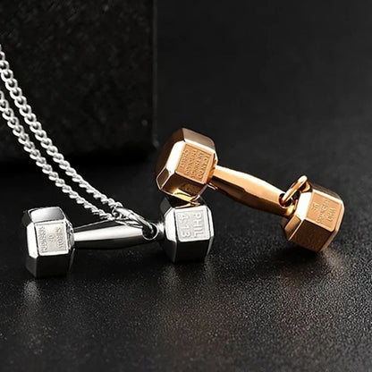 FitCharm Dumbbell Pendant Necklace