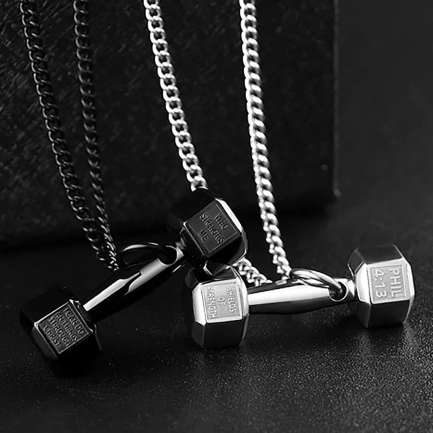 FitCharm Dumbbell Pendant Necklace