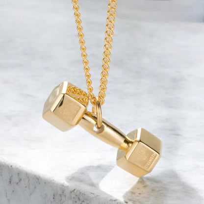 FitCharm Dumbbell Pendant Necklace