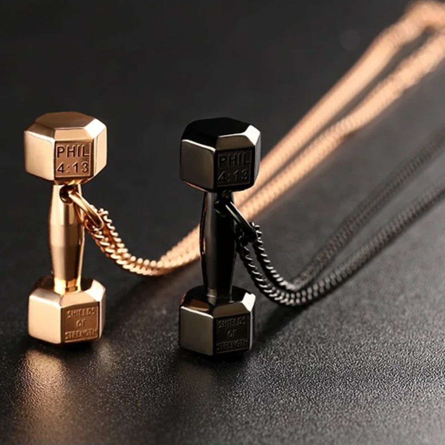 FitCharm Dumbbell Pendant Necklace