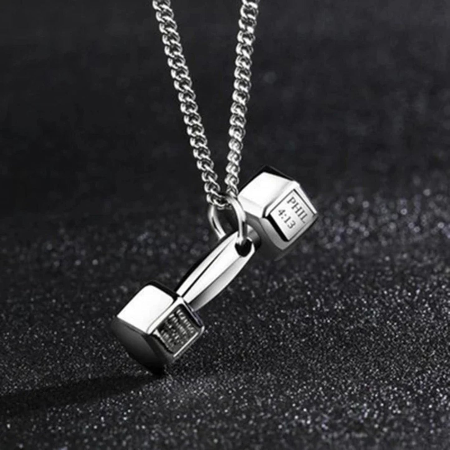 FitCharm Dumbbell Pendant Necklace