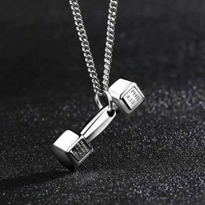 FitCharm Dumbbell Pendant Necklace