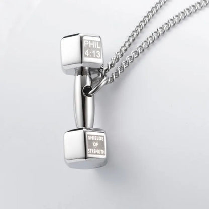 FitCharm Dumbbell Pendant Necklace