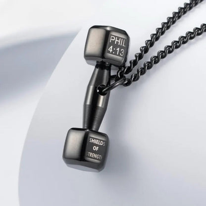 FitCharm Dumbbell Pendant Necklace