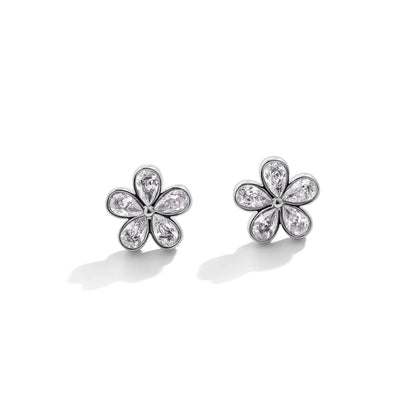 Pendientes de flores de cristal