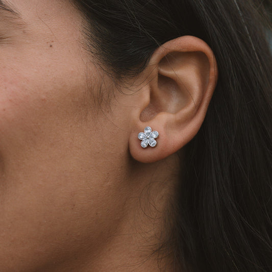 Pendientes de flores de cristal