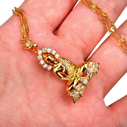 Garden Buddha Pendant Necklace