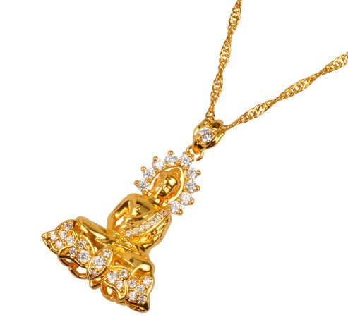 Garden Buddha Pendant Necklace
