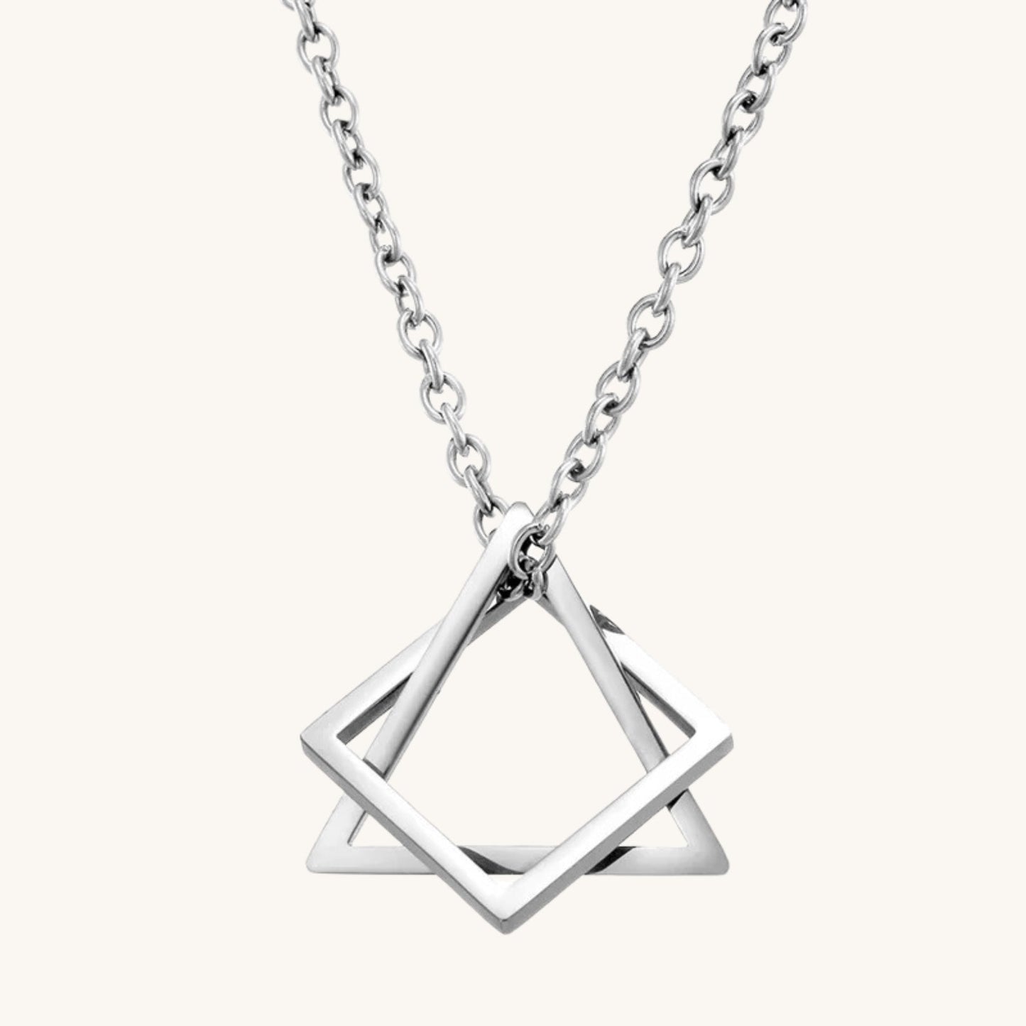 Geometric Triangle & Square Pendant Necklace