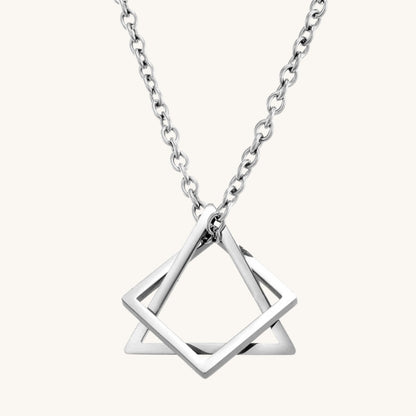 Geometric Triangle & Square Pendant Necklace