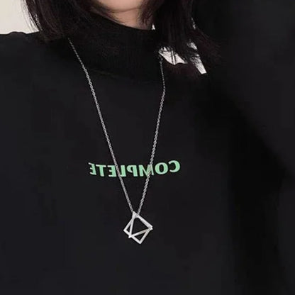 Geometric Triangle & Square Pendant Necklace