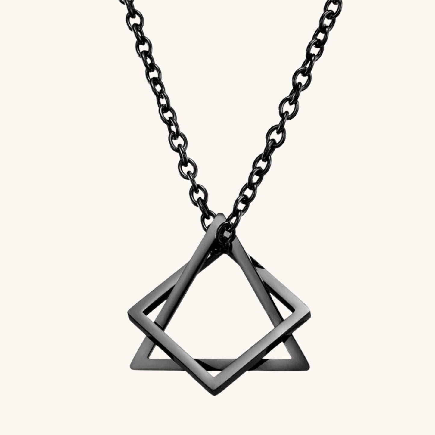 Geometric Triangle & Square Pendant Necklace