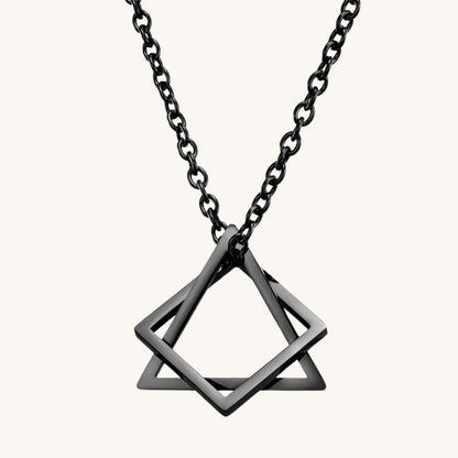 Geometric Triangle & Square Pendant Necklace
