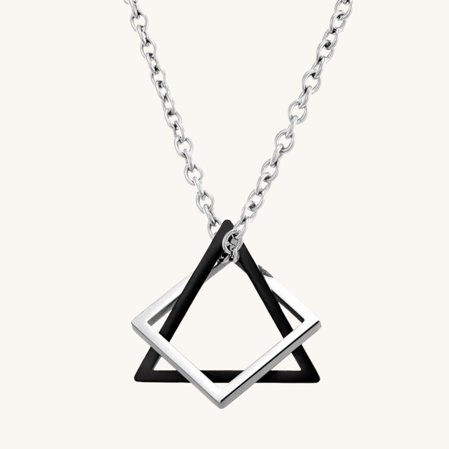 Geometric Triangle & Square Pendant Necklace