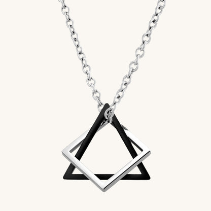 Geometric Triangle & Square Pendant Necklace