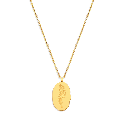 Halskette mit Geburtsblumen-Anhänger aus Gold