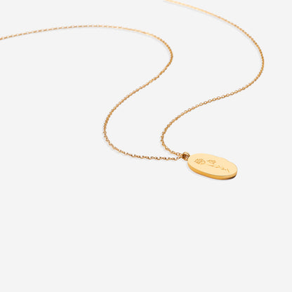 Halskette mit Geburtsblumen-Anhänger aus Gold