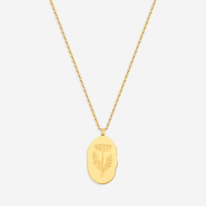 Halskette mit Geburtsblumen-Anhänger aus Gold