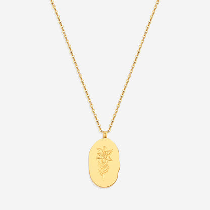 Halskette mit Geburtsblumen-Anhänger aus Gold